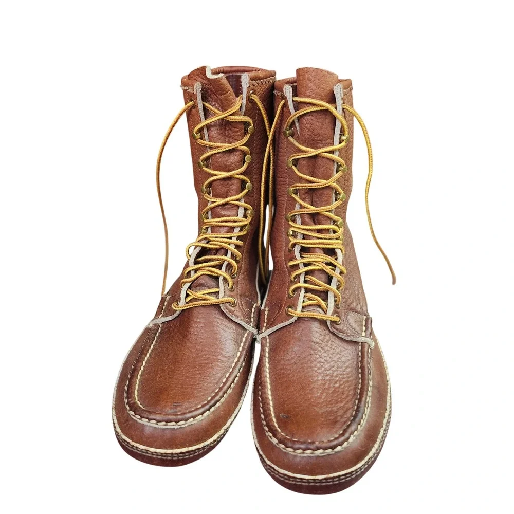 Russell Moccasin Co Bird Shooter Brown Pebbled Leather Hunting Boots 10.5 E